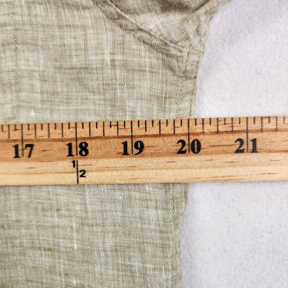 Comstock Co Mens SM 100% Linen Shirt Natural Beige Long Sleeve Button Down EUC - Picture 11 of 16